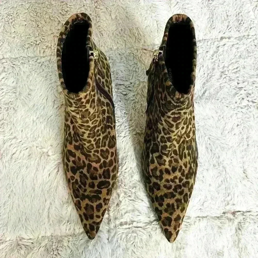 Good American Leopard Icon Bootie NWT Animal Print Stiletto